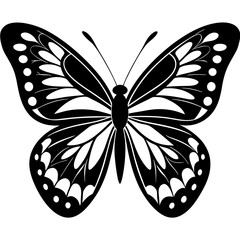Butterfly Silhouette Vector Art Illustration