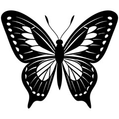 Butterfly Silhouette Vector Art Illustration