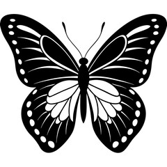 Butterfly Silhouette Vector Art Illustration