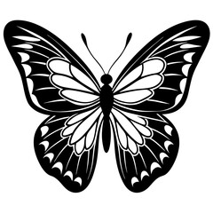 Butterfly Silhouette Vector Art Illustration