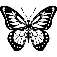 Butterfly Silhouette Vector Art Illustration