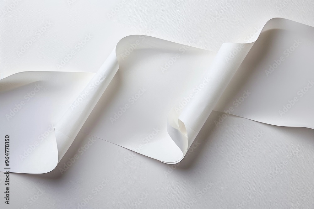 Poster a pair of scissors lying on a piece of paper, ready for use