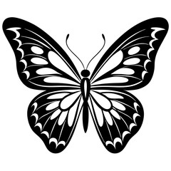 Butterfly Silhouette Vector Art Illustration