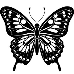 Butterfly Silhouette Vector Art Illustration
