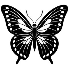 Butterfly Silhouette Vector Art Illustration