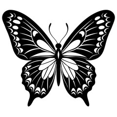 Butterfly Silhouette Vector Art Illustration