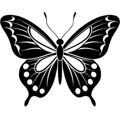 Butterfly Silhouette Vector Art Illustration