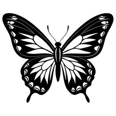 Butterfly Silhouette Vector Art Illustration