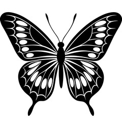 Butterfly Silhouette Vector Art Illustration