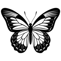 Butterfly Silhouette Vector Art Illustration