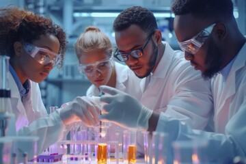 A group of researchers collaborating on a project