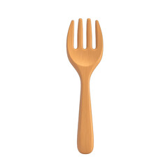 A wooden fork with a simple design, perfect for adding a rustic touch to your dining experience. 3d render