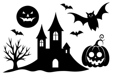 halloween background with house