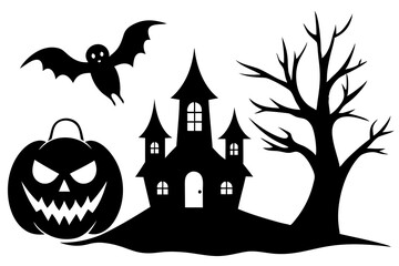 halloween background with house
