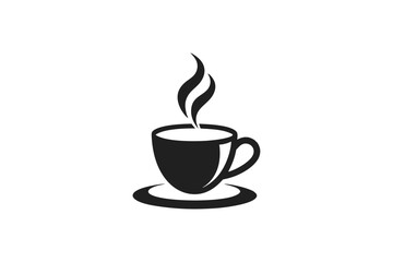 cup of coffee silhouette on white background