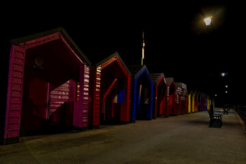 Fototapeta premium Night Time Beach Huts