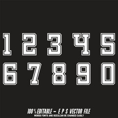 Sport Jersey Numbers Vector and Clip Art