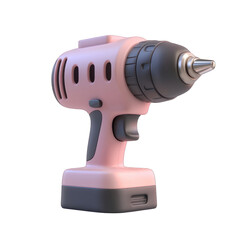 A stylish pink cordless drill, perfect for DIY projects and home improvement. Lightweight and ergonomic design for easy handling. 3d render
