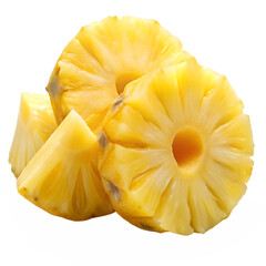 slices of pineapple  isolated on transparent background png