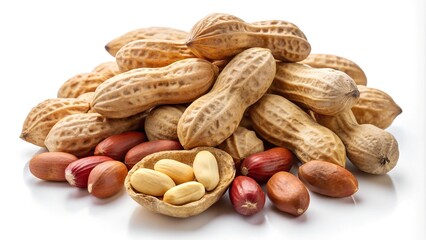 peanuts on white background
