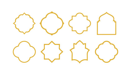 Gold traditional islamic architecture frames