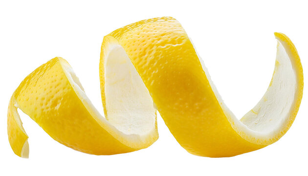 Lemon peel isolated on white background