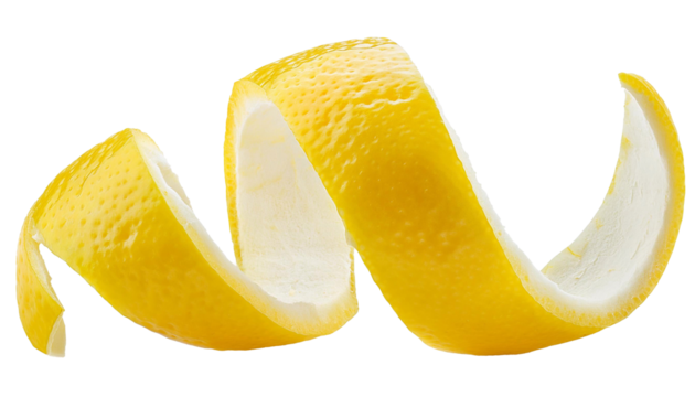 Lemon peel isolated on white background