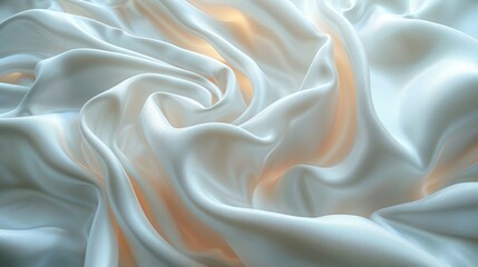 White blank laundry care label on a smooth shirt fabric background