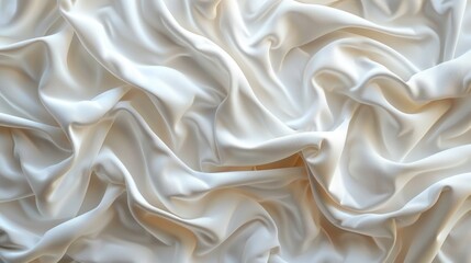 Fototapeta premium White bedding sheet fabric with abstract wrinkles, texture background
