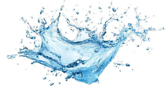 splash of blue liquid on transparent background