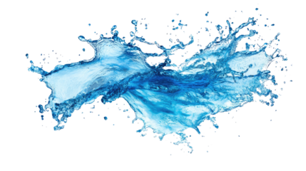 splash of blue liquid on transparent background
