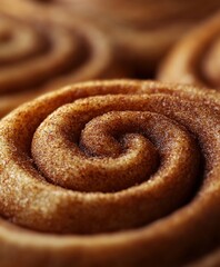 Fototapeta premium Deliciously baked cinnamon rolls with swirls of brown sugar and cinnamon