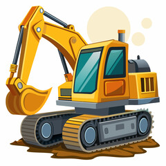 Excavator art vector