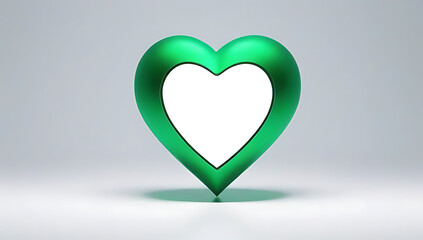green heart white background heart copy space ideal valentine day holidays design minimal clean