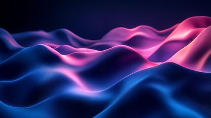 Obraz premium A blue and pink wave with a purple and pink background