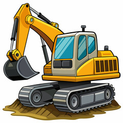 Excavator art vector