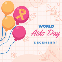 World AIDS Day Banner Background Illustration.