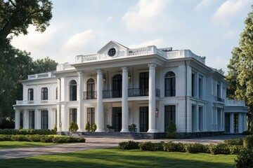 Obraz premium Large House with Many Windows