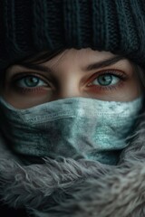 Fototapeta premium Person wearing a mask