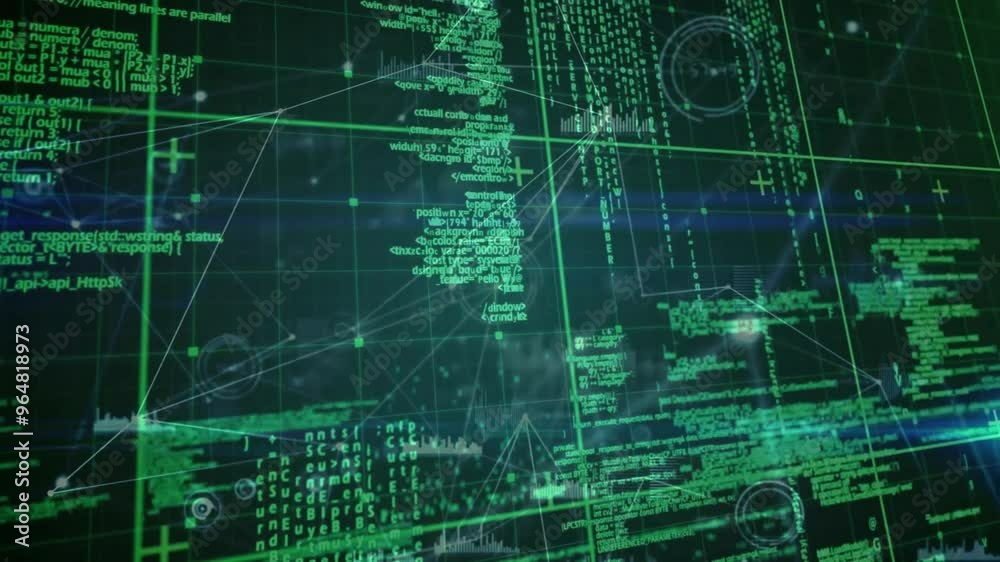 Poster animation of data processing over network of connections