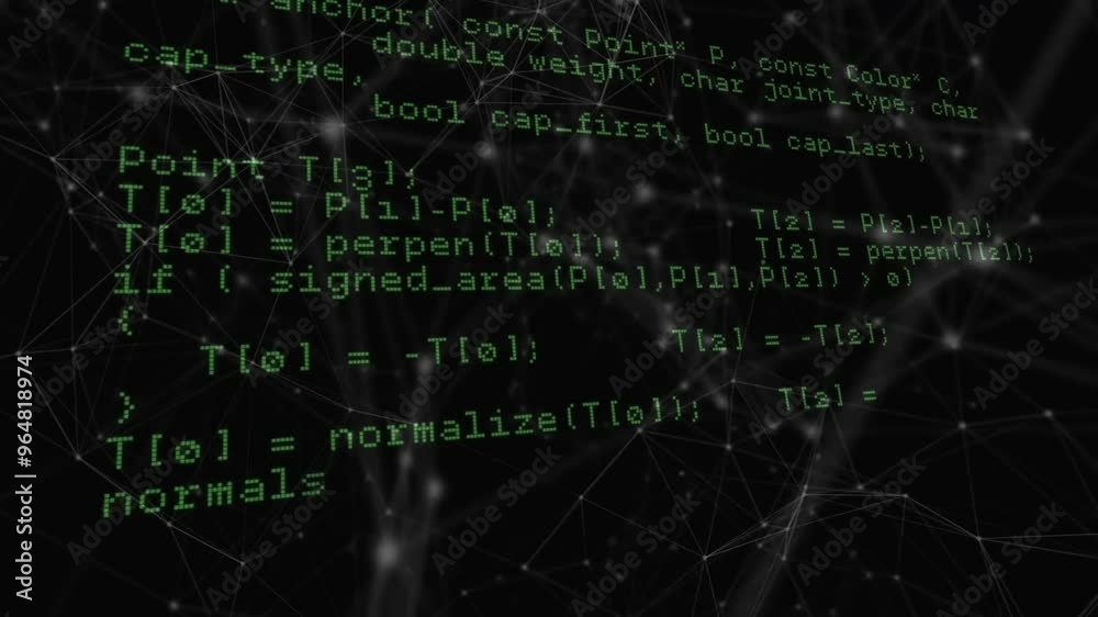 Poster animation of data processing over network of connections