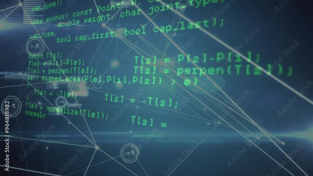 Poster animation of data processing over network of connections