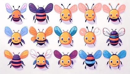 Obraz premium a cute face bee, minimalistic