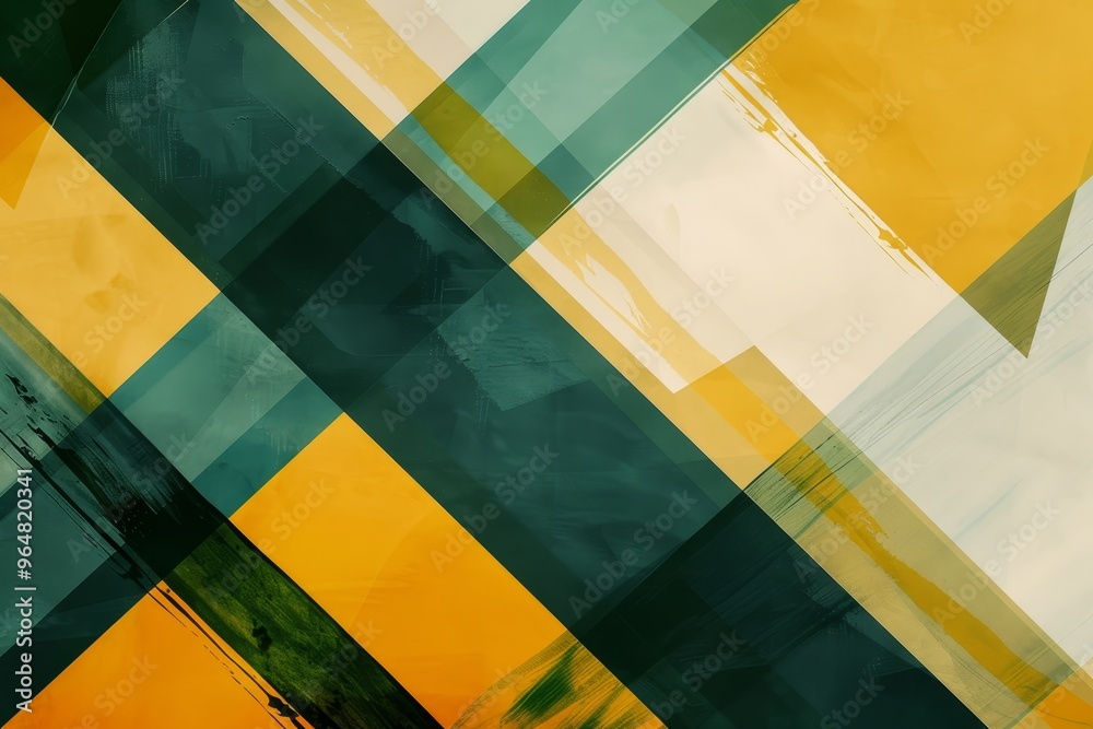 Poster this artwork showcases a vibrant abstract composition with intersecting shapes and colors, creating 