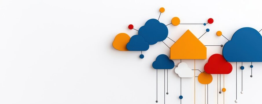 Multi-layered cloud architecture diagram with nodes and connections, Cloud Architecture, System Design