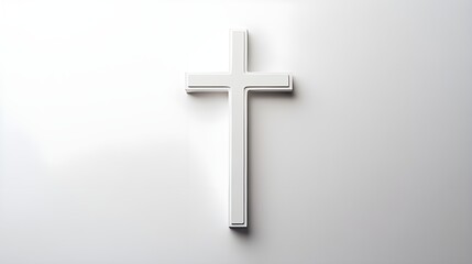 Naklejka premium A clean and minimalistic stock photo featuring a simple cross placed against a pure white background.
