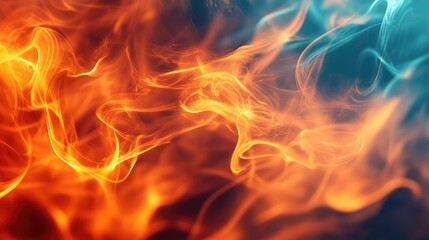 Chaos Beauty: Abstract Art of Blurred Fire Lines in Cold Background