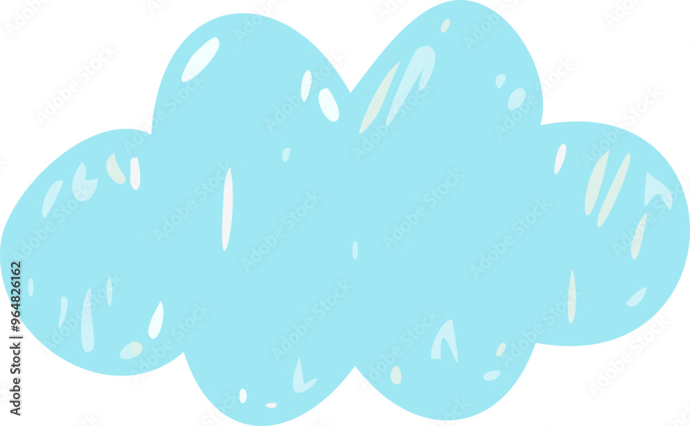 Wall mural hand drawn cloud in kids drawing style clip art