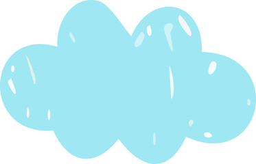 Hand drawn cloud in kids drawing style clip art