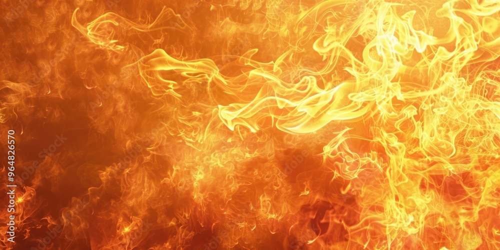 Poster close-up shot of flames with a fire hydrant visible in the background